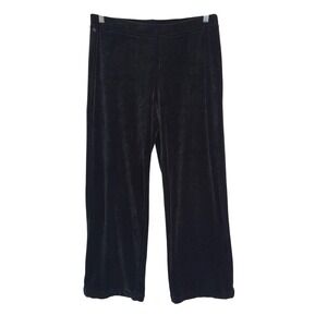 Lauren‎ Ralph Lauren Black Velour Lounge Pants Pull On Sz M Cozy Comfy